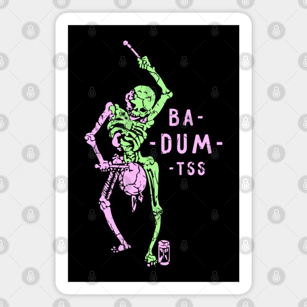 Skeleton drummer Magnet by Lolebomb